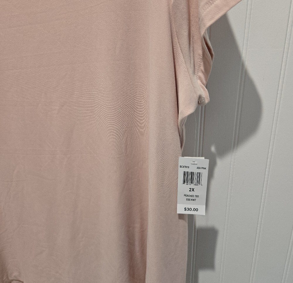 Planet Gold Ash Pink Essential Knit Tee – Size 2X, NWT - Picture 4 of 6